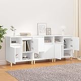 Tidyard 3 STK. Sideboard Kommode Anrichte Buffets Schrank Beistellschrank Mehrzweckschrank Standschrank 4 Fächer und 2 Türen Holzwerkstoff Weiß 60x35x70 cm