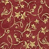 IHR Ideal Home Range - Servietten Weihnachtssterne STAR GARLAND red gold Sternschnuppen Sternenhimmel Goldstern 20 St. Lunch-Servietten 33 cm x 33 cm