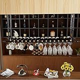 EnixWh Weinbar-Wandregal, industrielles hängendes Weinregal mit Glashalter und Regal, verstellbare Höhe und Breite, Weinregal aus Metalleisen (Farbe: A, Größe: 120 x 30 cm).