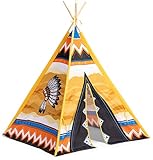 Indianerzelt Wigwam Kinder Spielzelt Tipi Indianer Motiv für drinnen draußen (Indianer Motiv)