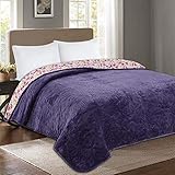 Einfarbige, gesteppte Decken, Tagesdecke, dicke Bettwäsche, Bettwäsche, Einzelbett, Doppelbett, Personen, Decken, Violett, Einzelbett: 150 x 200 cm