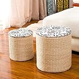 s Fußhocker Aufbewahrungshocker Ruhehocker Schuhwechselhocker Strohstoffhocker s für das Schlafzimmer s für das Wohnzimmer, runde Form C-29X33CM