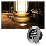 GOFQB LED-Einbauleuchten LED 3W-36W Brunnenbeleuchtung Hohe Helligkeit Landschaftsbeleuchtung IP67 Wasserdicht für: Innenhof-Terrassenrasen (Color : Warm white light, Size : 3W)