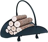 Lawei Kaminholz Halter Outdoor Indoor Metall Brennholz Racks 48 x 34 x 13cm Schwarz Brennholz Korb Holz Halter Rack Feuerstelle Ofen Dekorative Halter Zubehör