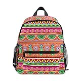 RXYY Kinder Rucksäcke Stammes Geometrisch indisch Tagesrucksäcke Reise Kleinkind Vorschule Schule Tasche Beiläufig Rucksack mit Truhe Gurt zum Mädchen Jungs