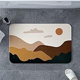 Badezimmerteppich, Badematte Rutschfest, Duschmatte Rutschfest, Duschvorleger, Badvorleger Badteppich Rutschfest Waschbar Teppich Badezimmer, Bathroom Mat, Bath Mat Mats, Bad Teppich, Sonne-90x120cm