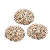 COHEALI 3 Stück Metallknöpfe Mit Diamanten Metalldekor Kristall-Strasssteine Kristalldekor Zum Aufnähen Strasssteine Flache Rückseite Kristallknöpfe Für Sofa Kristall-Nähknöpfe