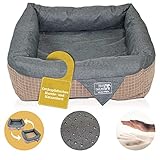 Dear Darling DD-06 Luxus Hundebett Katzenbett Braun Anthrazit Memoryschaum Matratze Katzenkörbchen Hundekörbchen Haustierbedarf Tierbedarf Tierbett (S)