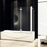 Aica Sanitär Badewannenaufsatz Duschabtrennung Eck 90x70x140cm 2-teilig Faltbar Duschwand mit Seitenwand für Badewanne