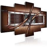 murando - Bilder Abstrakt 200x100 cm Vlies Leinwandbild 5 tlg Kunstdruck modern Wandbilder XXL Wanddekoration Design Wand Bild - Welle silber grau braun 020101-253