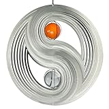 CIM Edelstahl Windspiel - Orbit Yin Yang 300 - Ø300mm - Kugeln: 2xØ50mm - inklusiv Kugellagerwirbel, Haken und 1m Nylonschnur