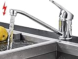 Suguword Niederdruck Küchenarmatur Spültischarmatur Küche Armatur Wasserhahn 360° Schwenkbar Mischbatterie Einhebelmischer Niederdruckarmatur Einhandhebelmischer für Untertischgerät