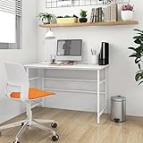 Youuihom Computer-Schreibtische, Büro-Schreibtische, Schreibpult, Computertisch Weiß 105x55x72 cm MDF und Metall Geeignet für Arbeitsplätze, Schlafzimmer, Wohnzimmer, Schlafsäle