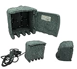 Trango STD4G Steinsteckdose IP44 Energiestation in Grau Stein-Optik mit 4 Schutzkontakt-Steckdosen, Gartensteckdose, mehrfach Außen-Steckdose Steinoptik inkl. ca. 5 Meter Zuleitungskabel