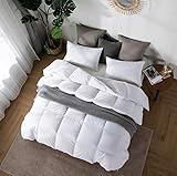 Amazon Brand - Umi Bettdecke 155x220cm Winterdecke Daunedeck mit Daunen und Federn,Bauwolle,Daune Steppdecke,Superleicht und Warm(Weiß,Winter)