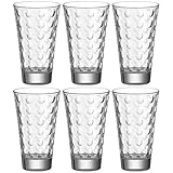 Leonardo Ciao Optic Wasser-Gläser, Trink-Becher aus Glas, spülmaschinengeeignete Saft-Gläser, 6er Set, 300 ml, 012684