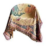SOKAKI Boho Tagesdecke mit Quaste Kuscheldecke Stuhldecke Bettwurf Geometrie Muster DeckeBettdecke Bezug Sofaüberwürfe Waschbar Überwürfe Reisedecke,230x330cm