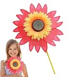 Sonnenblumen-Windspinner | 28 cm Rasen-Sonnenblumen-Windräder, klein | Dekorativer Spinner mit 3D-Struktur, multifunktionales Kinderspielzeug mit leuchtenden Farben für Park, Rasen, Hof, Hearthxy