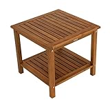 DEGAMO Beistelltisch Gartentisch St. Vincent aus Akazienholz, braun geölt, 50x50cm, FSC®-Zertifiziert, Outdoor