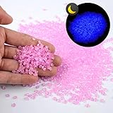 1000/2000/3000 Stück leuchtender Sand, leuchtet im Dunkeln, Stein, Kieselsteine, Garten, Hof, Outdoor, Weg, Rasen, Aquarium, Aquarium, Dekoration, 3–5 mm, 3000 Stück, Lila
