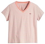 Levi's Damen Plus Size V-Neck Tee T-Shirt, Indigo Stripe Terra Cotta, 1XL