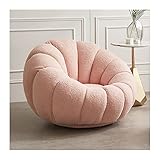 Chaiselongen Faules Sofa, Stuhl, Kürbisform, einzelnes Plüschsofa, Balkon, Freizeit, kleines Sofa, Stuhl, Schlafzimmer, Arbeitszimmer mit Tretsofa fauler Bodenstuhl ( Color : Pale pink , Size : Withou