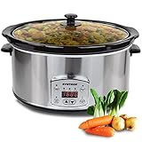 Syntrox Germany Schongarer mit 6,5L Slow Cooker mit 3 Heizstufen und Warmhaltefunktion und 320 Watt