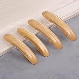 4 Pcs Schrankgriffe aus Holz,Massivholz Möbelgriffe Naturholz Schubladen Zuggriffe Kleiderschrank Türknöpfe für Küche Kommode Schubladen Möbel Büro Zieht (256mm(10in))