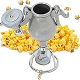 UEIDIHI Hand-Popcorn-Maschine, Edelstahl-Popcorn-Maschine, Hand-Popcorn-Popper, Mini-Popcorn-Maschine mit Druckmanometer, für Familientreffen, Studium, Partyspaß