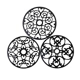 Poo4kark silikon-wärmeisolationspad, silikon-plattenpad, pfannenpad, europäisches Muster, 3 sätze im europäischen und amerikanischen Stil tischset seegras (A, One Size)