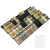 StarryTiger 4 Ebenen Gewürzregal Schublade, Ausziehbar Gewurzregalsystem Schubladen von 33cm bis 66cm, Verstellbar Schubladeneinsatz Gewürze, Schubladen Gewürzeinsatz - Schwarz