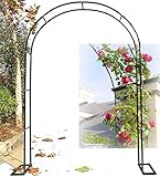 ALKOY Gartenbogen-Spalier Für Kletterpflanzen, Gartenbögen, Robuster, Wasserdichter Gartenbogen Aus Metall, Multifunktionale Rosenbögen Für Den Garten, Schwarz, B1,4 M X H2,3 M/Klar, Schwarz, Rose/B2