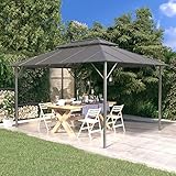 Festnight Pavillon 3x3 m Pergola Metall Garten Pavillon Pergola Pavillon Wasserdicht Stabil Winterfest Gartenpavillon Mit Doppeldach pavillon Camping Gartenpavillon Partyzelt -3x4 m