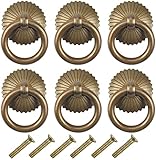 OUSIKA Vintage-Zuggriffe, Hardware-Knauf, Möbelgriffe, 6-teilige Ring-Ziehgriffe aus Zinklegierung, Schrank-Zuggriff, Knauf, Schublade, Kommode, Einzelloch-Zuggriffe, Möbel for Schrank, Schrank, Kleid