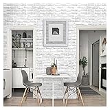 Tapete Home Decor 3D Tapete PVC Weiß Ziegel Wandaufkleber Papier Selbstklebend Möbel Badezimmer Wohnzimmer Küche Tapete (Maße: 45 cm x 10 m)