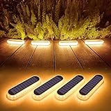 Lacasa Solar Bodenleuchten Aussen Solarleuchte Garten, 40LM LED Stufenleuchte 2700K Warmweiß Treppenlicht Außen Wasserdicht IP68 für Gehweg Weg Treppe, 4 Stück