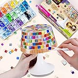 ONE TO FOUR DIY-Mosaik-Lampe, Gestaltung Ihres eigenen Nachtlichts, Mosaik Bastelset Kinder & Erwachsene, Türkische Tischlampen für Mädchen Kinder Geburtstagsgeschenk 5 6 7 8 9 10 11 12+ Jahre