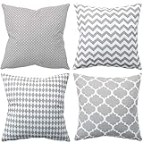 Amilian 4er Set Dekokissen 50x50 Dekokissen mit Füllung und Bezug Kissen mit Bezug Dekoratives Kissen Balkon Dekoration Couch Kissen Sofa Kissen Wohnzimmer Kissen Deko 20x20 inch