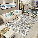 BEAUUP Moderner Teppich, Wohnzimmerteppich, Rautenmuster, rutschfeste Teppichmatte für Schlafzimmer, Bett, Wohnzimmer, dekorative Teppiche, 60 * 90 cm (80160 cm)
