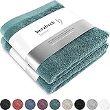 herzbach home Premium Handtücher 50 x 100 cm 2er-Set (Ozeangrün) – Hochwertige, weiche & saugstarke Handtücher in Bester Qualität – 100% natürliche Baumwolle