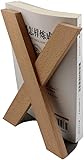 Buchstütze X-förmige Buchstütze aus massivem Holz, große Buchstützen, Ständer, Bücherwand, handgefertigtes Design, Bücherregal, Dekoration, Buchordner, rutschfeste Buchstopper, 1 Paar Buchstützen ( Co