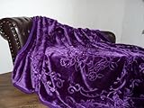 Natur-Fell-Shop Luxus Kuscheldecke Tagesdecke Decke lila violett 160x200cm