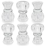 WDHODEC Kerzenhalter aus klarem Glas, 3 Stück, Kerzenhalter, Vintage-Teelichter, Kerzenhalter für Hochzeit, Party, Tischdekoration