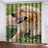 Vorhänge Schlafzimmer 3D Tier Cartoon Hund Blackout Curtain Verdunkelung 220x210 cm Gardinen Blickdichte Vorhänge Schlafzimmer Ösen Thermo Vorhang, Mit Muster Für Fenster Wohnzimmer