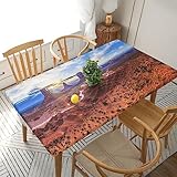 Jadery Landscape of Monument Valley Tischdecke, knitterfrei, schmutzabweisend, dekorativ, waschbar, für den Innen- und Außenbereich – 76 x 152 cm