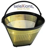 SeleXions Kaffee Goldfilter mit Titan antihaft Hartschicht 6-12 Tassen, Kaffeefiltergröße 1x4 mit Füllstands- und Tassenanzeige