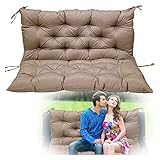 MXYKJO Swing Replacement Seat Cushions, Waterproof Bench Cushion for Outdoor Furniture 2-3 Seater Porch Swing Cushions with Backrest, Sofa Pads for Garden Patio