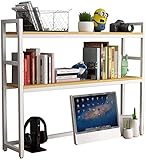 KAWIT Bookcase Schreibtischregal für Computer, Bücherregal mit 1/2/3 Ebenen, Hutch Regale, verstellbarer Aufbewahrungsorganizer, Displayregal, Büromöbel, Wohnzimmer, Dekor