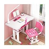 OLOTU Höhenverstellbares Kinderschreibtisch- und Stuhlset, Schreibtisch mit neigbarer Schreibtischplatte, LED-Licht und Aufbewahrungsschublade, Schreibtisch für Jungen und Mädchen