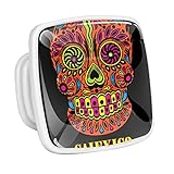 Happy Mexico Schubladenknöpfe mit Totenkopf-Motiv, für Küche, Schublade, Schrank, Hardware für Zuhause, Büro, Badezimmer, 4 Stück